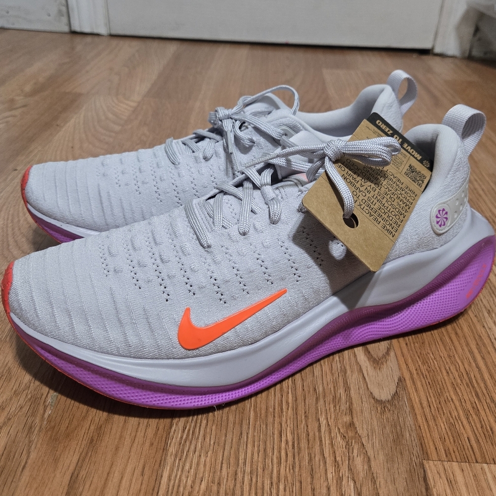 Nike ReactX Infinity Run 4 DR2665-011 Vast Grey / Hyper Violet Mens Size 11